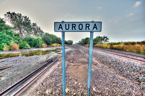 Railroad tracks near Aurora, Kansas